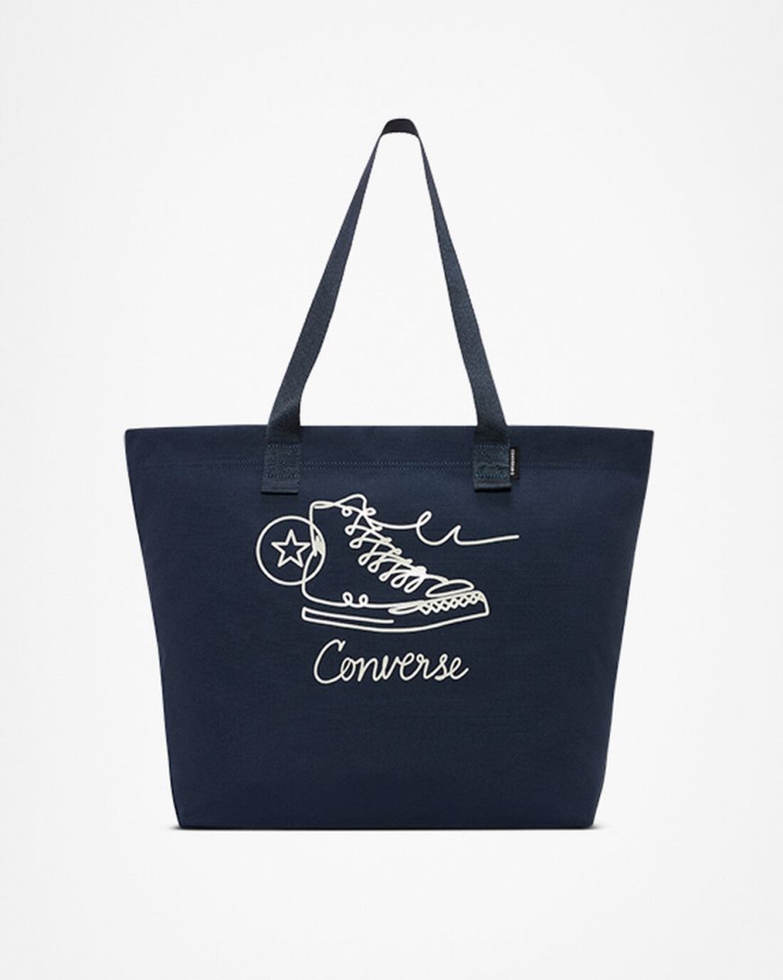 Women\'s Converse Canvas Sneaker Graphic Tote Bags Navy | AU 4E856K